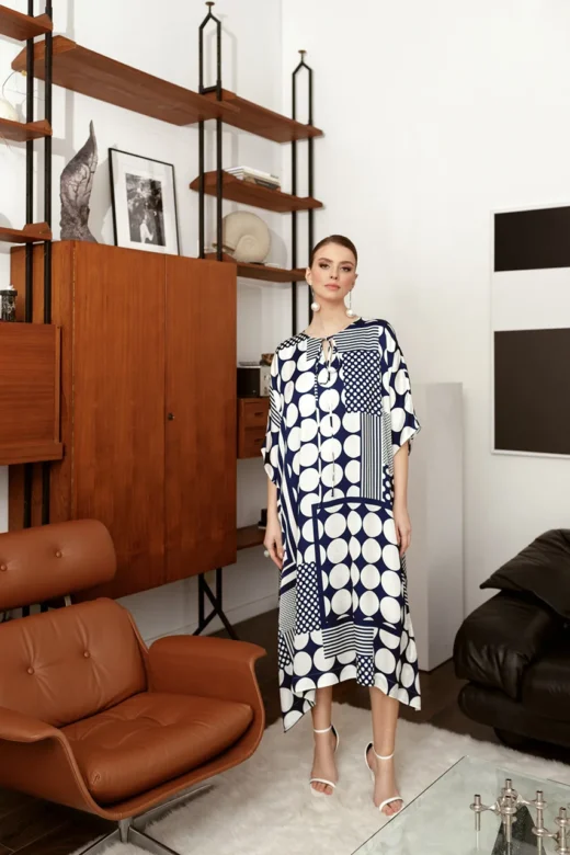 70s inspired calf length kaftan dress by House of Azoiia