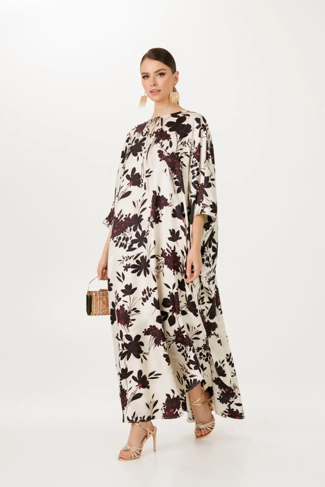 Luxury designer ethically made floral caftan dress for women by house of azoiia