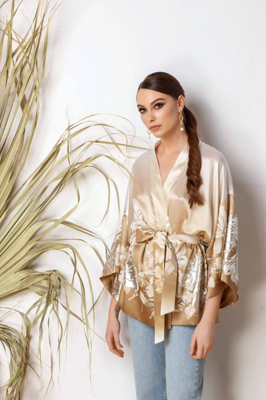 Silk kimono clearance blouse